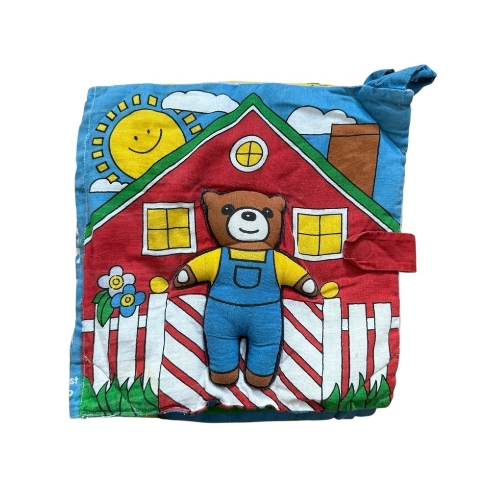 4/$25 Vintage Baby’s First Book Club Teddy’s Day Washable Fabric Colorful Plush